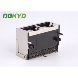 10/100/1000 BASE-TX 1X2 double port rj45 ethernet connector without transformer