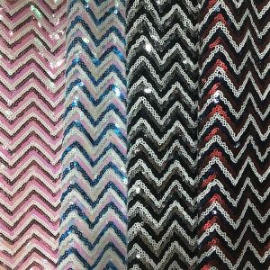 Fluorescent Colorful Glitter Sequin Fabric SGS Certificaiton 100% Polyester