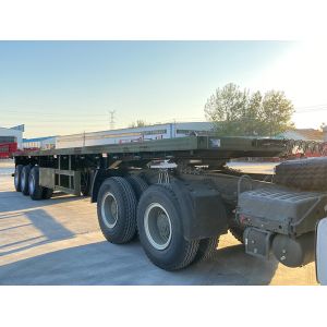 China Container Flat Bed Deck Semi Trailer 3 Axle 20FT 40FT on sale