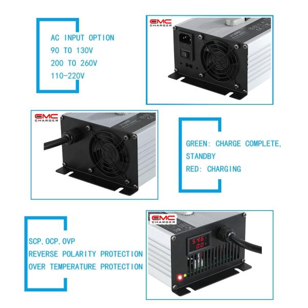 12V 80A Aluminium Alloy with Fan lithium battery charger for E-Car CE