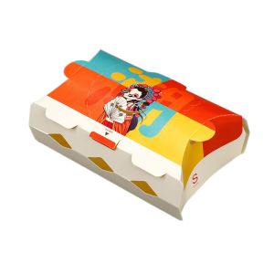 Paperboard Food Package French Fries Boxes Takeaway Disposable Containers