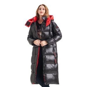 Cheap FODARLLOY Fall Winter Women Middle and long cotton-padded lady winter coat zipper two large size cotton-padded lady with hat for sale