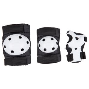 210D Nylon Fabric PP Cap Kids Roller Skate Pads Black