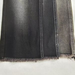 9.6oz Cotton Polyester Rayon BLACK/BLACK Denim Fabric With 10x10 Construction