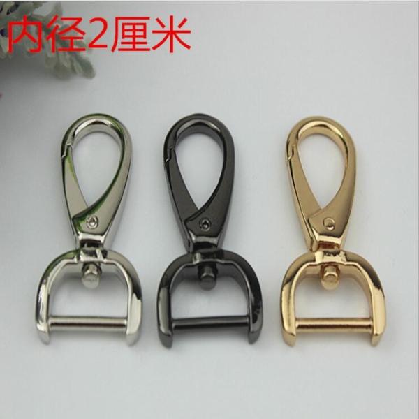 Quality Durable nickel free 3 color zinc alloy metal 20 mm eye bolt d ring snap hook for handbag wholesale