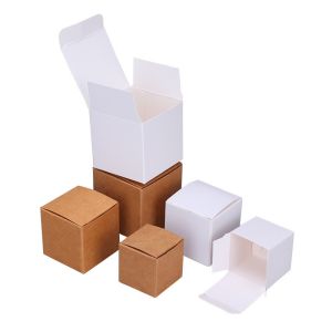 Biodegradable Brown White Folding Storage Packaging Rigid Kraft Paper Box with