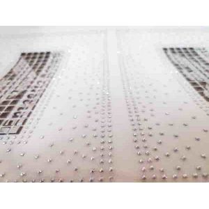 Rectangle Shape Rhinestone Applique Patches With Iron / Sew On Backing