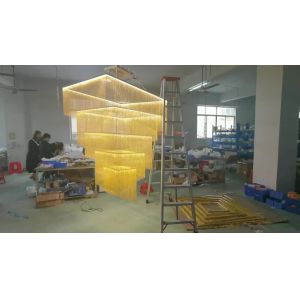 China Large aluminum chain tassel lighting modern long staircase chandeliers(WH-CC-31) on sale