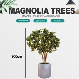Environmentally Friendly Artificial Magnolia Tree No Color Fading Evergreen
