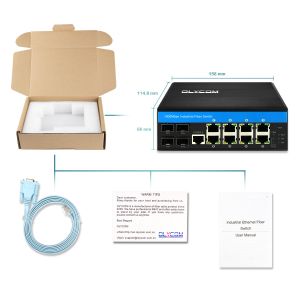 8-Port Industrial L2 Managed PoE Switch 240W Budget 1G/2.5G Fiber Ring Support