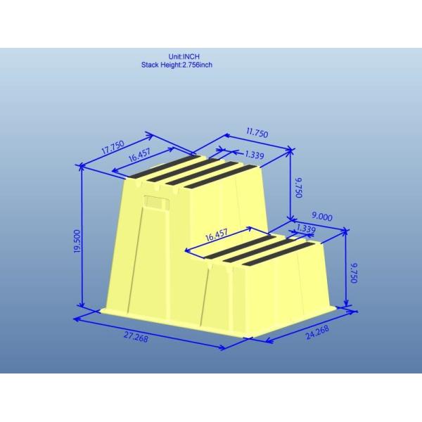 Quality XLS Plastic Heavy Duty Safety Two Step Step Stool wholesale