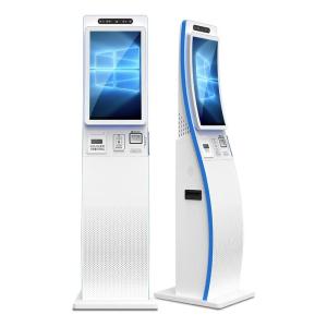 Cheap ODM Curved Surface Touch Screen Self Service Kiosk 23.6 inch With QR Code Scanner for sale