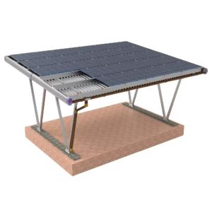 Sliver or Customization AL6005-T5 Solar Carport with Panels Parking Racking