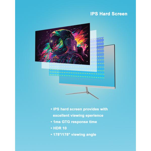 IPS Screen 24 Inch LED Gaming Computer Monitor High Refresh Rate White Color Eye Care