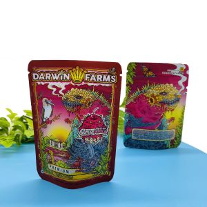 CR Zipper Stand Up Zipper Pouch 3.5g Aluminized Foil For Darwin Farms