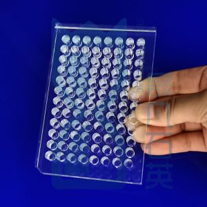 CNC Custom Quartz 96 Well Plate Transparent Non Frosted