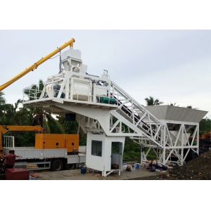 Precast Ready Mix Mini Mobile Concrete Batching Plant 75m3/H For Building