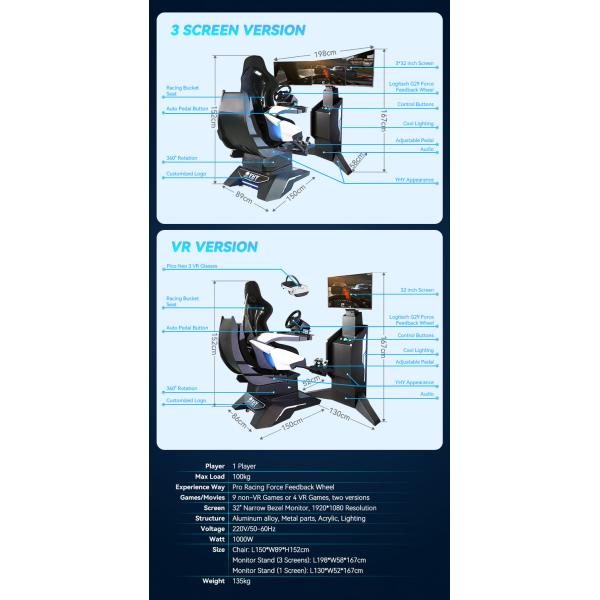 YHY Ultimate Racing All-Aluminum Alloy VR Racing Simulator for an Immersive Experience