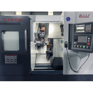 Syntec Powerful Dual Spindle Dual Turret Lathe For Manufacturing Plant