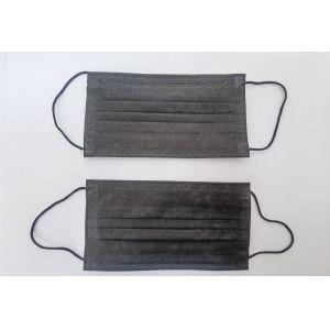 Type IIR 17.5x9.5cm Black Medical Disposable Face Mask With Earloop