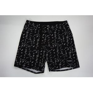 Custom Made Black Stretch Men Board Shorts Water Repellent Polyester Mid Length