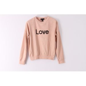China Printing Pink Pullover Sweatshirts Crew Neck Womens French Terry Sweatshirt on sale