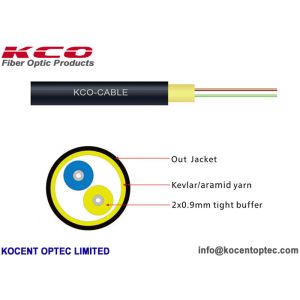 Tactical 2 Fiber 4 Core Optical Fiber Cable FTTA 4.8mm Indoor Outdoor Field TPU