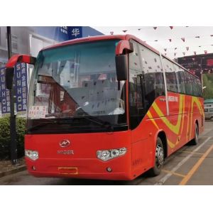 China 2nd Hand Coach Middle Passenger Door 51 Seats Red Color 10.5 Meters Yuchai Engine Used Higer Bus KLQ6109 on sale
