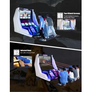 VR Shooting Simulator For Kids With Guns And Double 65inch Screens For