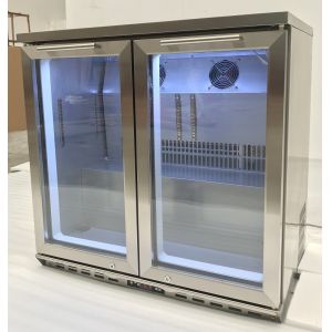 Double Doors Back Bar Refrigerator For Beverage Cooling Bottom Mount Type