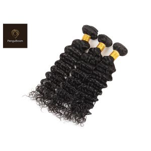 Single Drawn 8a Natural Peruvian Deep Wave Hair Bundles 8inch