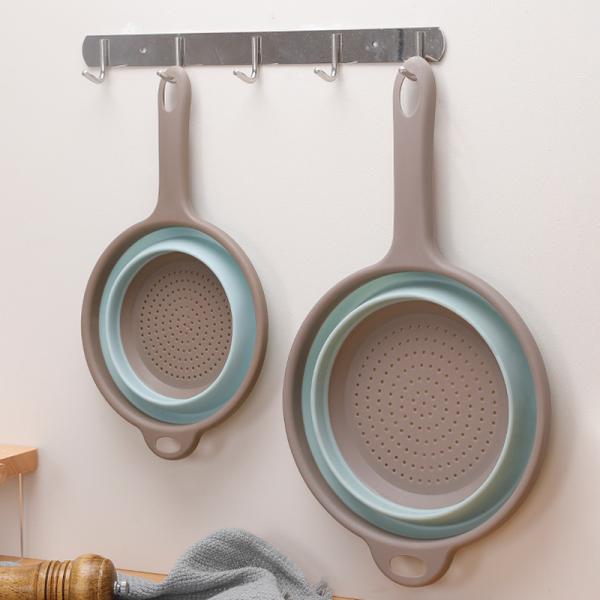 Washable Pasta Silicone Collapsible Colander Strainer Silicone Kitchen Utensil Space-Saver Folding Strainer Colander
