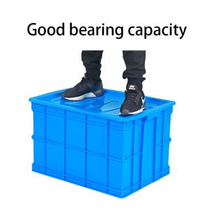Efficiently Designed Solid Box Style Plastic Folding Pallet Crate with Attached