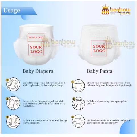 Quality Custom oem Premium Breathable Tape Disposable Baby Diaper Pull Up Diaper wholesale