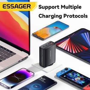 Essagar GaN Chargers 120W USB Type-C 3 Type C And 1 USB A Fast Cell Phone Wall