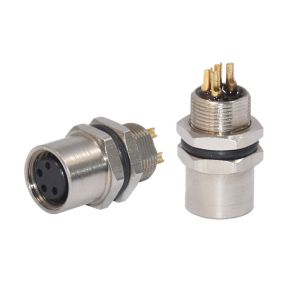 M8 IP67 Waterproof Male Metal Panel Mount Circular Soldering Connector 3 Pin 4
