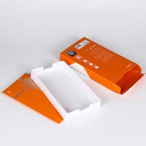 Foldable White Orange Cardboard Gift Packaging Box Eco Friendly