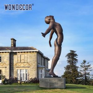Embracing Sky Man Bronze Statues Sculpture 3D Design