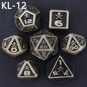 7 Skeleton Dice, Multi Faced Digital Color DND Board Game, Dragon and Dungeon