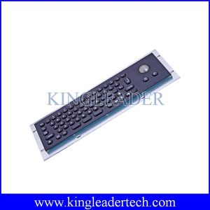 Metallic Liquid-Proof Industrial Black Kiosk Metal Keyboard With Trackball