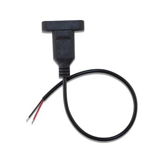 Custom Panel Mount USB A Female to Bare Wire Tinned Open End Cable