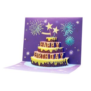 Artificial Style 3D Pop Up Greeting Card with Customized Logo and Blank Message