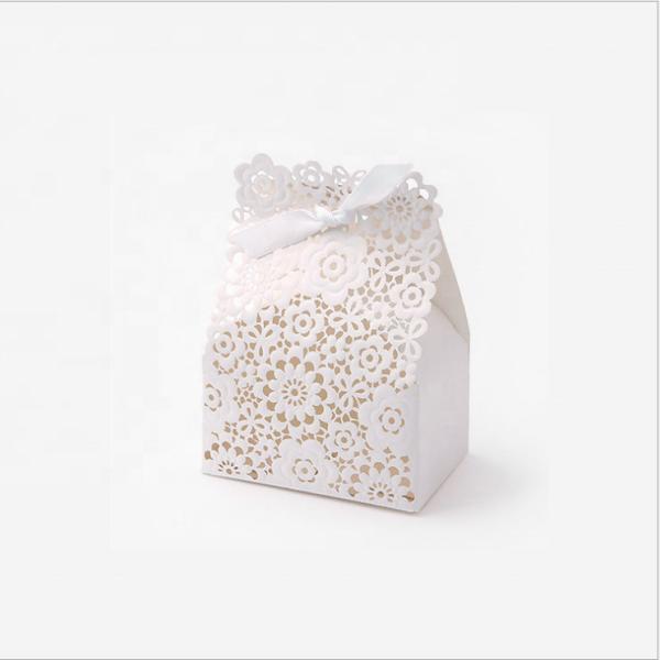Quality Hollow Luxurious Wedding Candy Box , White Personalized Candy Boxes wholesale