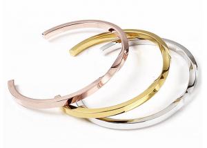 Cheap Mobius Ring Bracelet girls 4mm Twisted 18K Gold Squar Stainless Steel bracelet engraved logo name yiwu wholesale for sale
