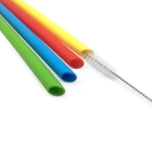 FDA Approved Degradable Silicone Drinking Straws Silk - Screen Print Logo