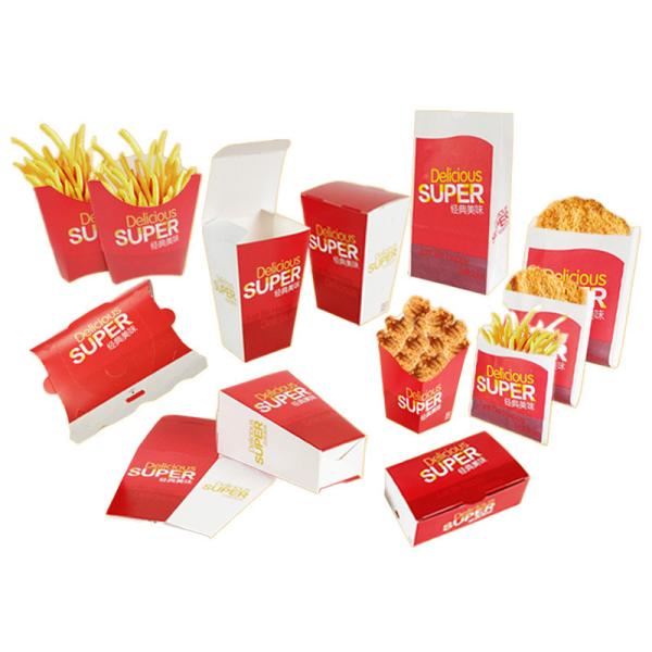 Quality Paperboard Food Package French Fries Boxes Takeaway Disposable Containers wholesale