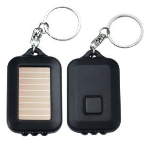 Cheap Mini Solar LED Emergency Flashlight , High Powered Flashlight With Keychain for sale