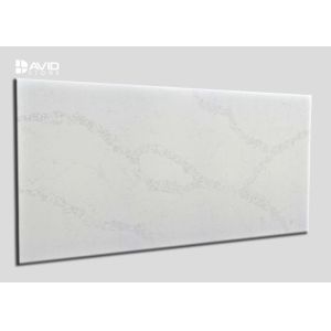 Cheap Bright Sleek Surface White Quartz Slab Flame Retardant No Toxicity OEM / ODM for sale