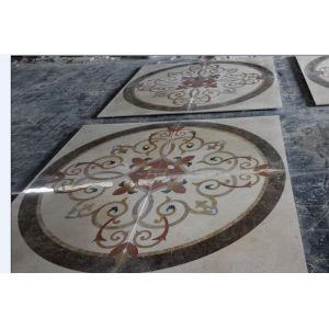 Cheap Marble Medallion water jet pattern Design Modern Flower Pattern Marble Water Jet Designs For Indoor Floor Decor for sale