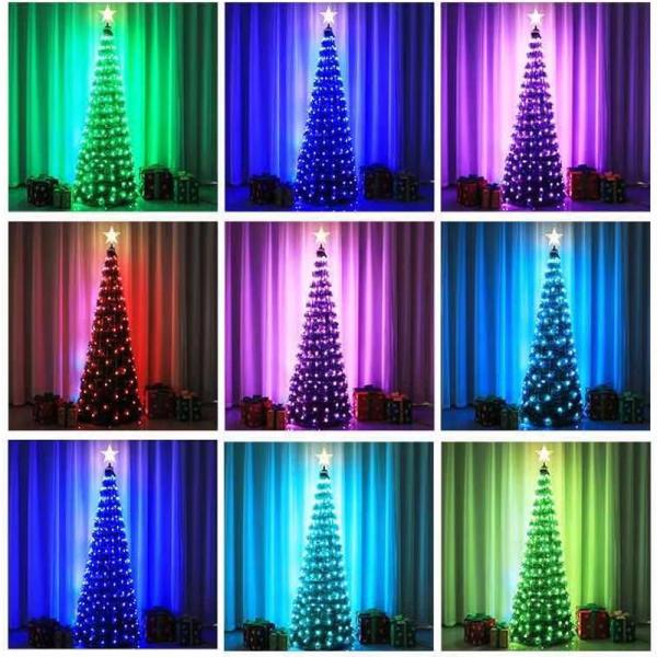 1.2m/1.5m/1.8m Christmas Tree Crystal Pendants Decor LED Light String Festoon Fairy Lights New Year Party Decor Lamp Garland
